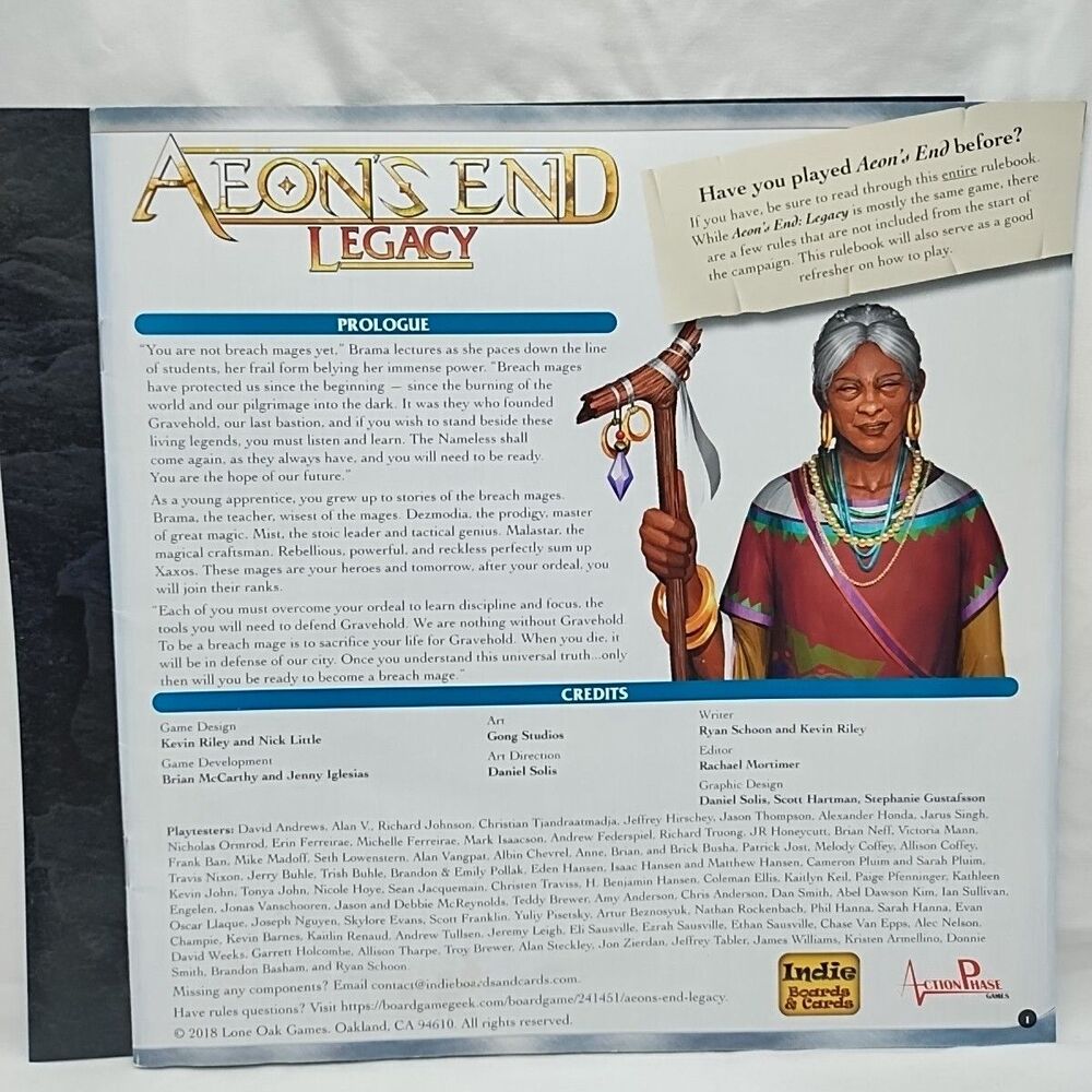 Aeons End Legacy Rulebook And End Of Campaign Packet